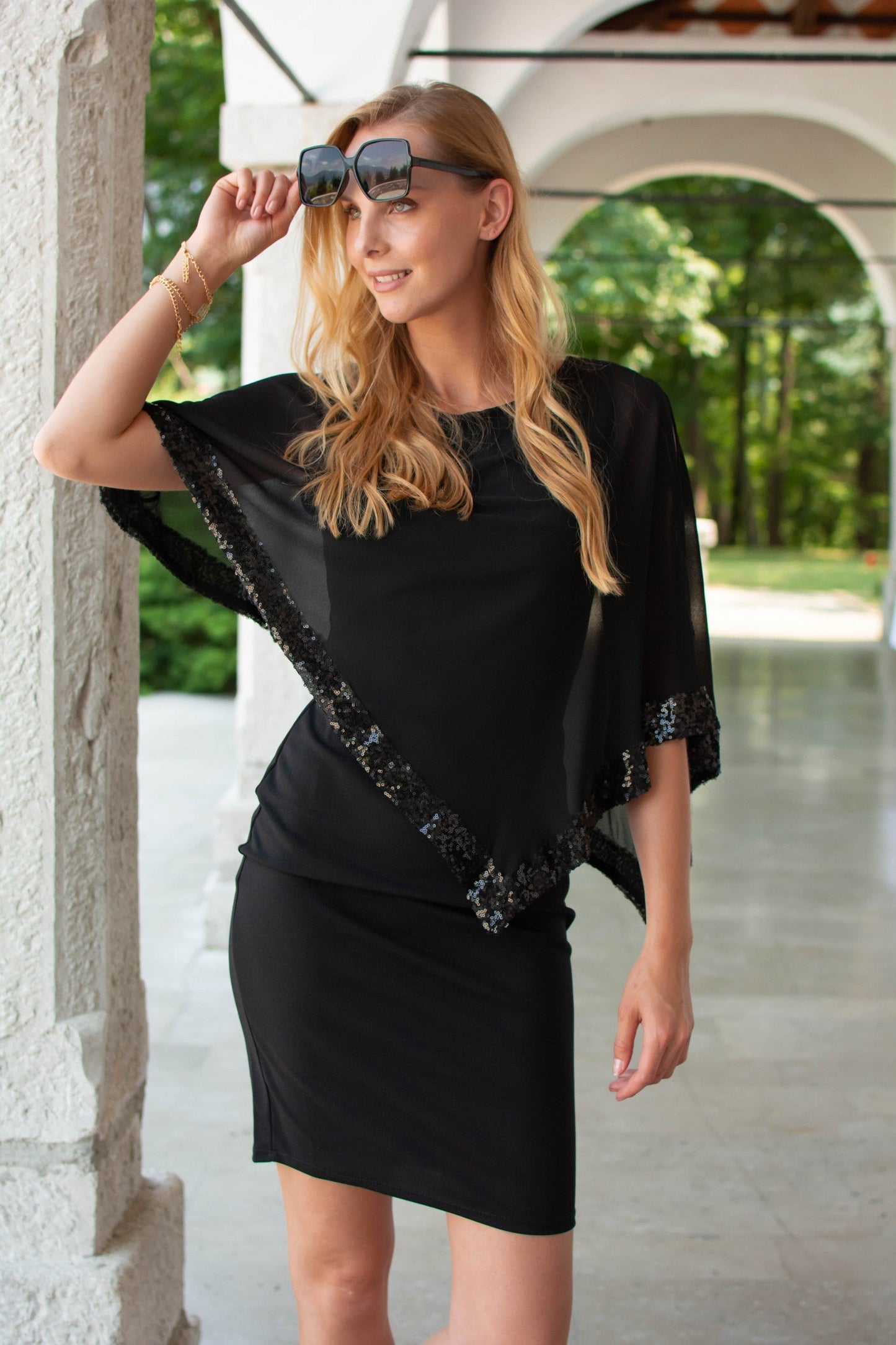 Dress Arlet - Black | Glitter Short Dress for Special Occasions