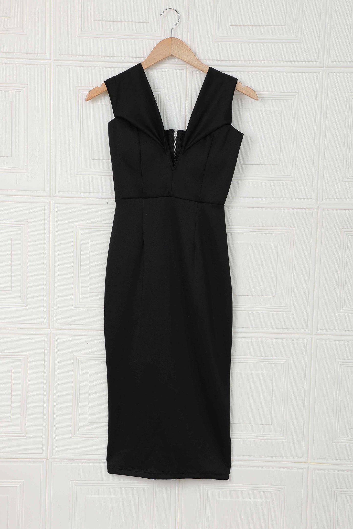 Black Off-the-shoulder Midi Dress