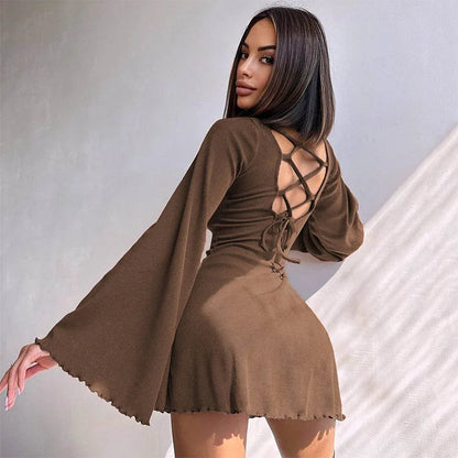 Sexy Dresses Nightclub Mini Short Party Dress Women Back Bandage O