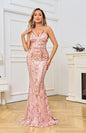 Elegant pink slim fit mermaid dress prom dresses evening gowns Party