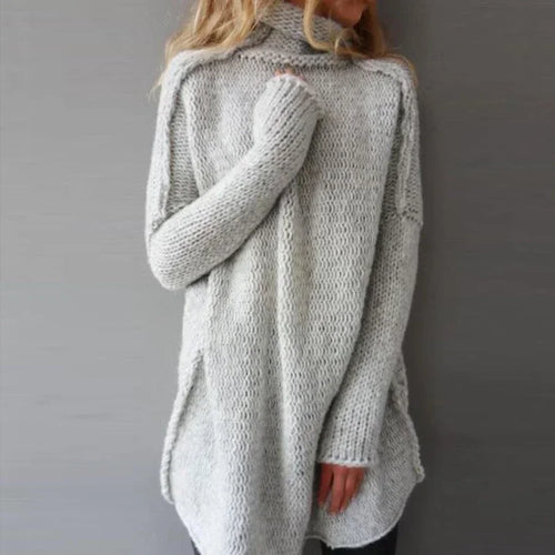 Turtleneck Jumper for Women – Autumn & Spring Knitted Loose Fit Long Sleeve Winter Sweater