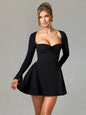 Mozision Long Sleeve A-line Sexy Mini Dress For Women Robe Autumn Fall