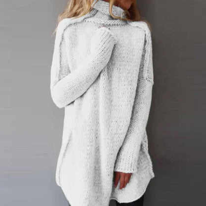 Turtleneck Jumper for Women – Autumn & Spring Knitted Loose Fit Long Sleeve Winter Sweater