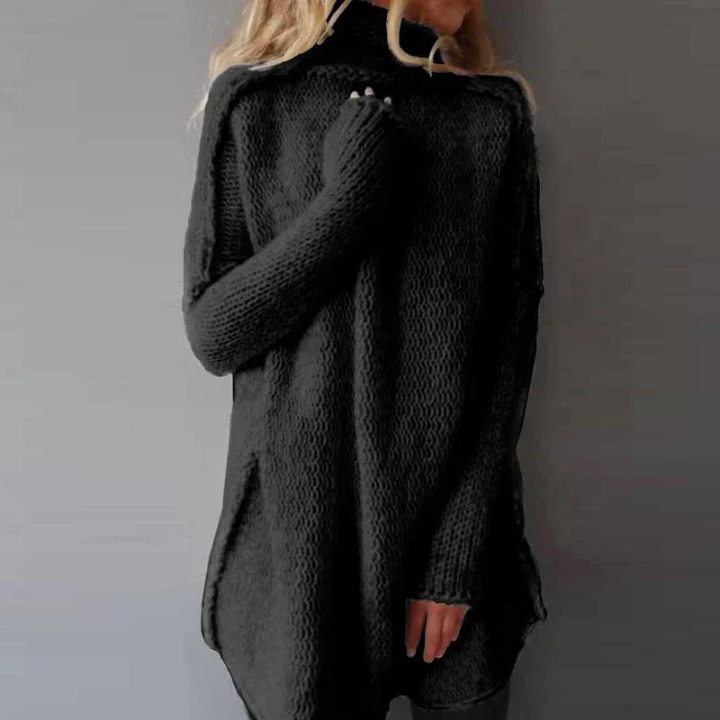 Turtleneck Jumper for Women – Autumn & Spring Knitted Loose Fit Long Sleeve Winter Sweater