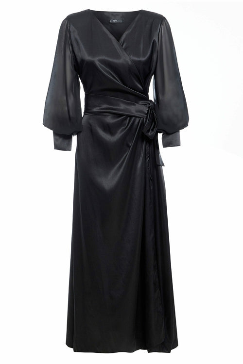 Black Wrap Maxi Dress