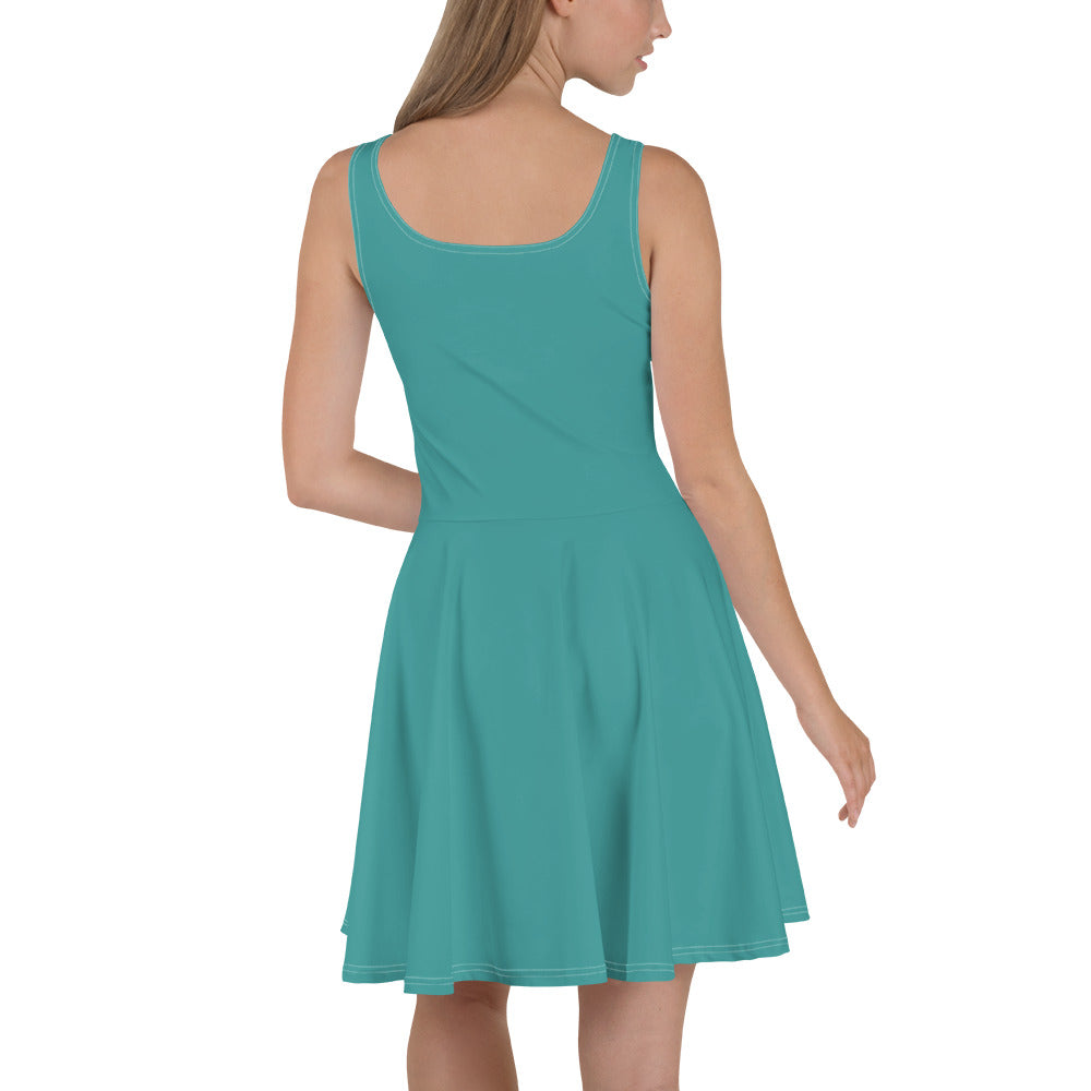 Vestido skater para mujer, verde azulado 2