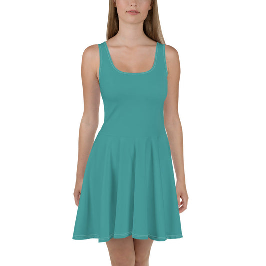 Vestido skater para mujer, verde azulado 2