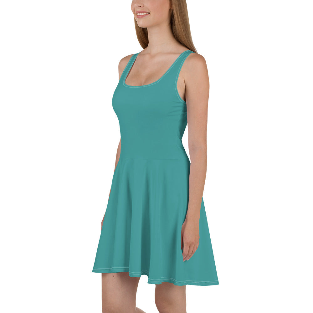 Vestido skater para mujer, verde azulado 2